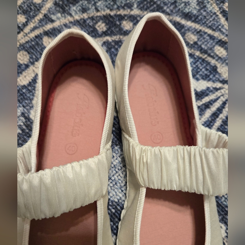 Cream Mary Jane Flats - Picture 5 of 8